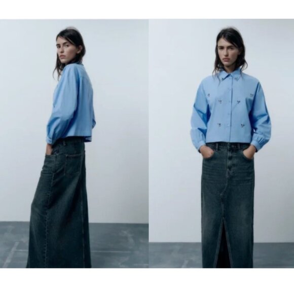 Zara Jewel Poplin Shirt - Picture 2 of 13